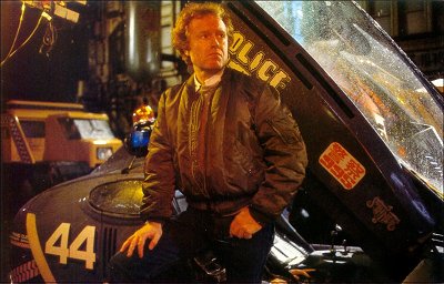 Ridley with spinner on the Blade Runner set